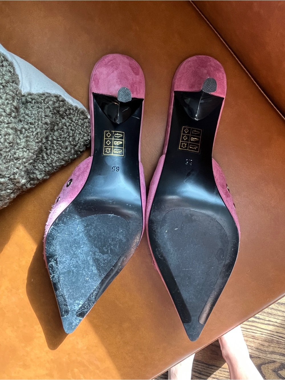 Jeffrey Campbell x Free People Arabella Heels Berry Pink Suede 6.5 - Picture 4 of 8